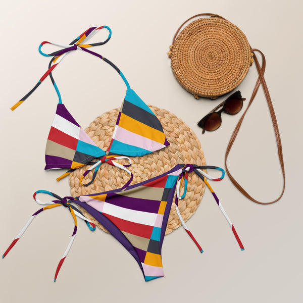 All-over print recycled string bikini - Objet D'Art