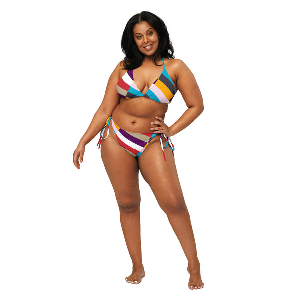 All-over print recycled string bikini - Objet D'Art