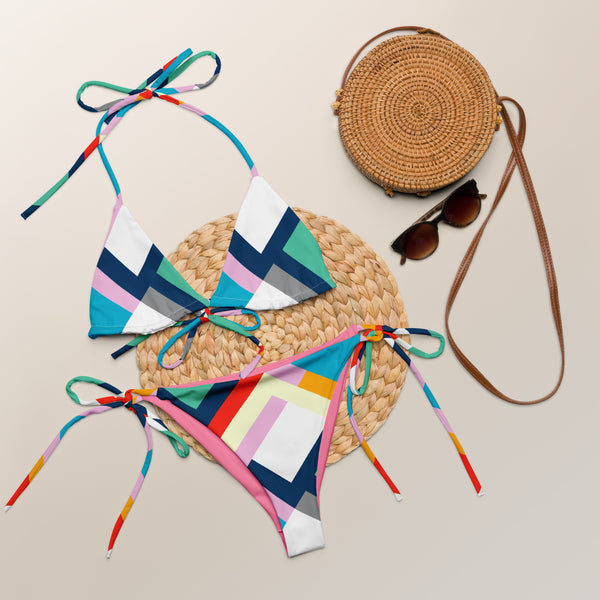 All-over print recycled string bikini - Objet D'Art