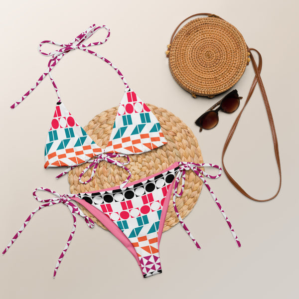 All-over print recycled string bikini - Objet D'Art