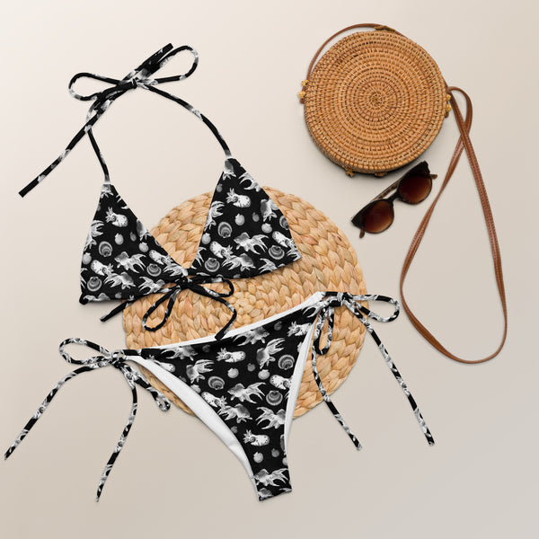 All-over print recycled string bikini - Objet D'Art