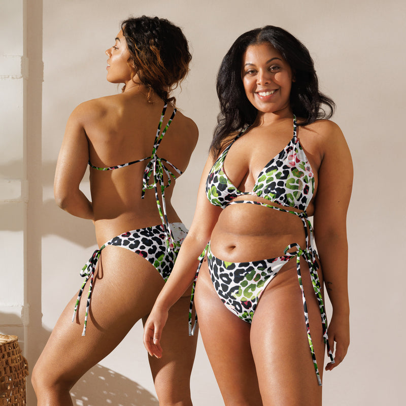 All-over print recycled string bikini - Objet D'Art