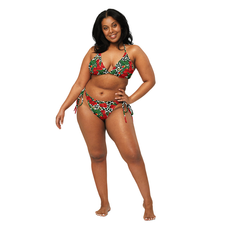 All-over print recycled string bikini - Objet D'Art