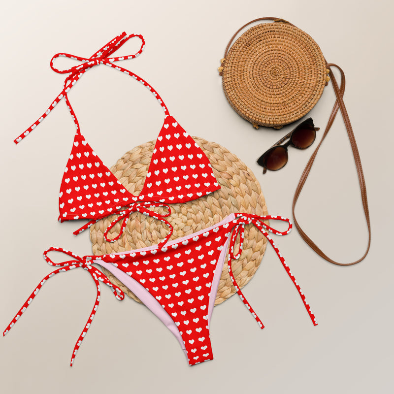 All-over print recycled string bikini - Objet D'Art