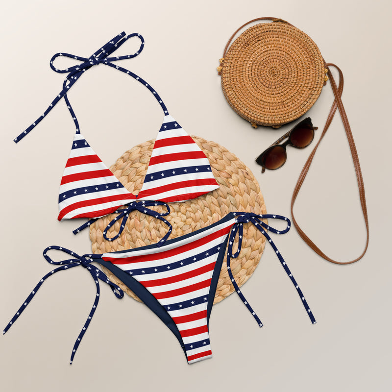 All-over print recycled string bikini - Objet D'Art