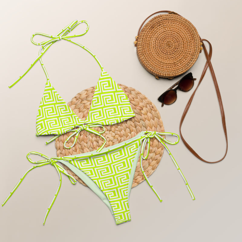 All-over print recycled string bikini - Objet D'Art