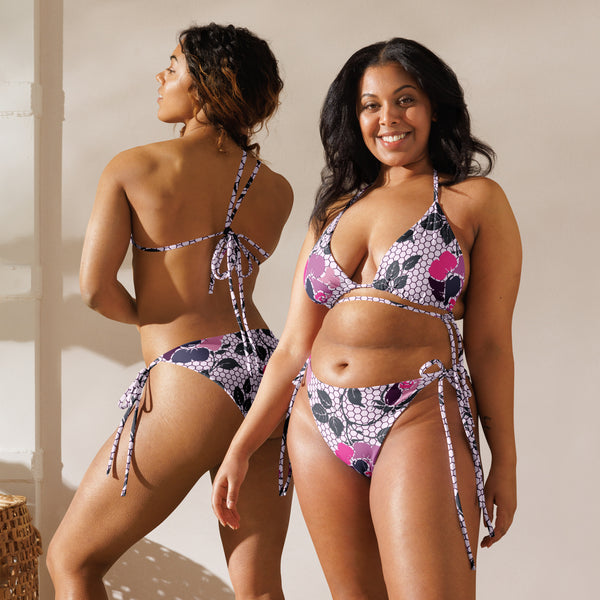 All-over print recycled string bikini - Objet D'Art