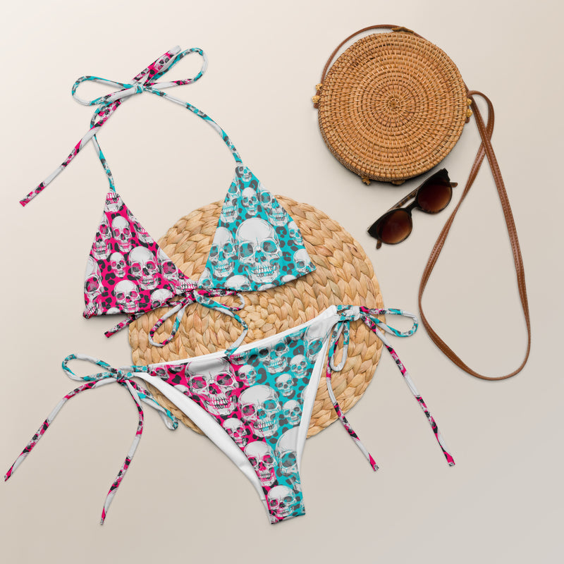 All-over print recycled string bikini - Objet D'Art