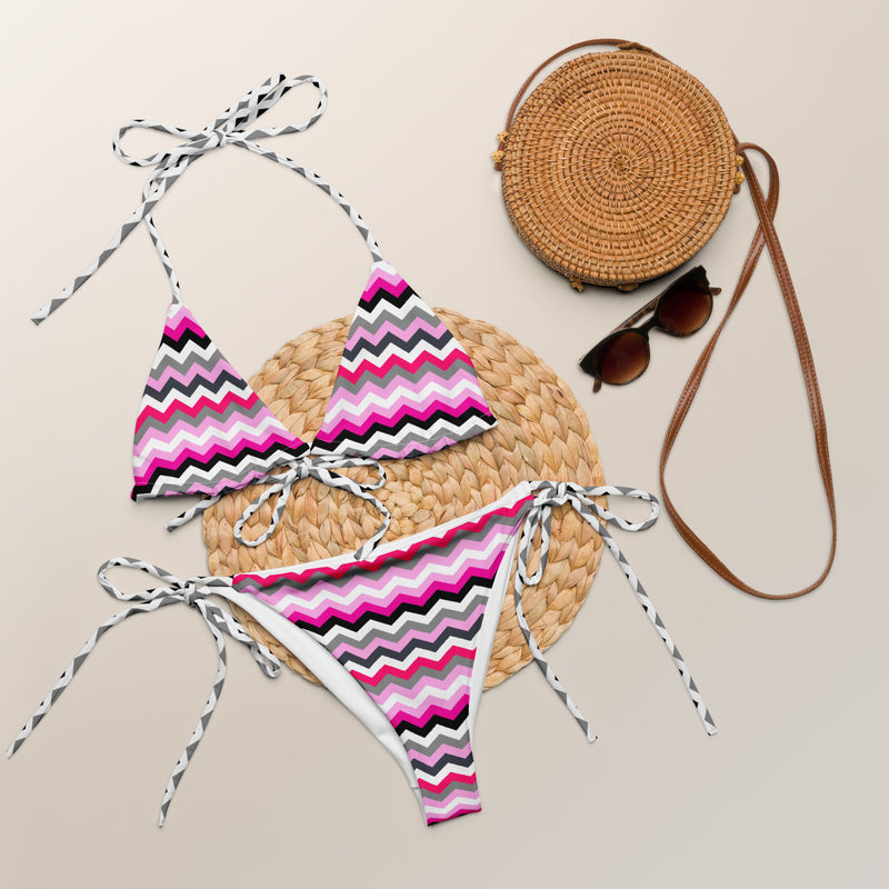 All-over print recycled string bikini - Objet D'Art