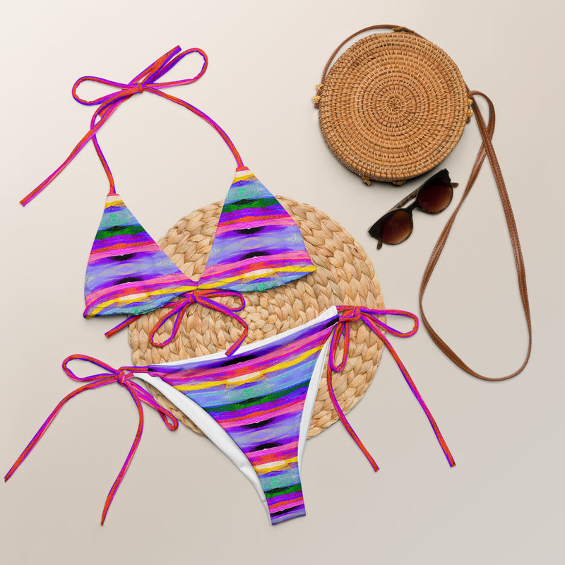 All-over print recycled string bikini - Objet D'Art