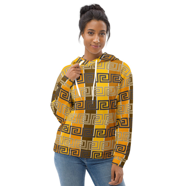 Bronze Greek Key Unisex Hoodie - Objet D'Art