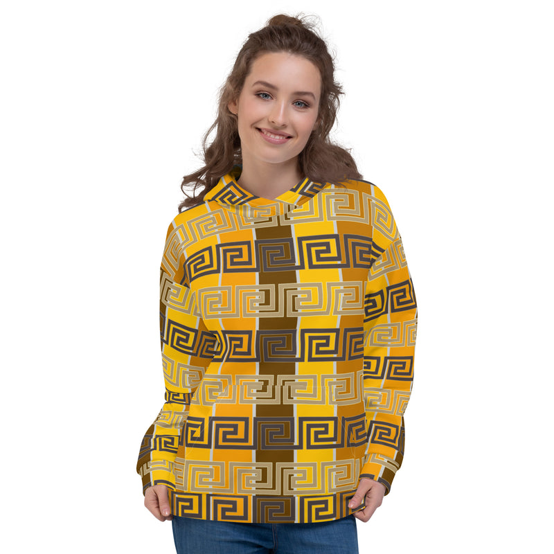 Bronze Greek Key Unisex Hoodie - Objet D'Art
