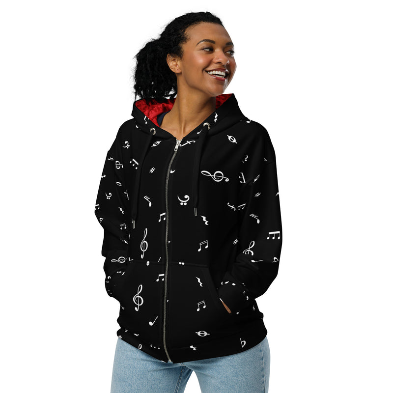 Mz Nera Noteworthy Unisex zip hoodie