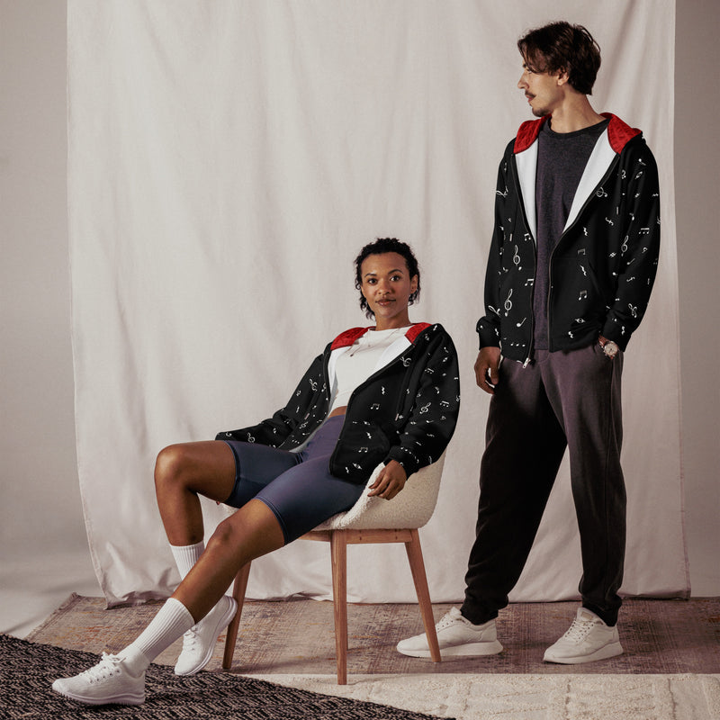 Mz Nera Noteworthy Unisex zip hoodie