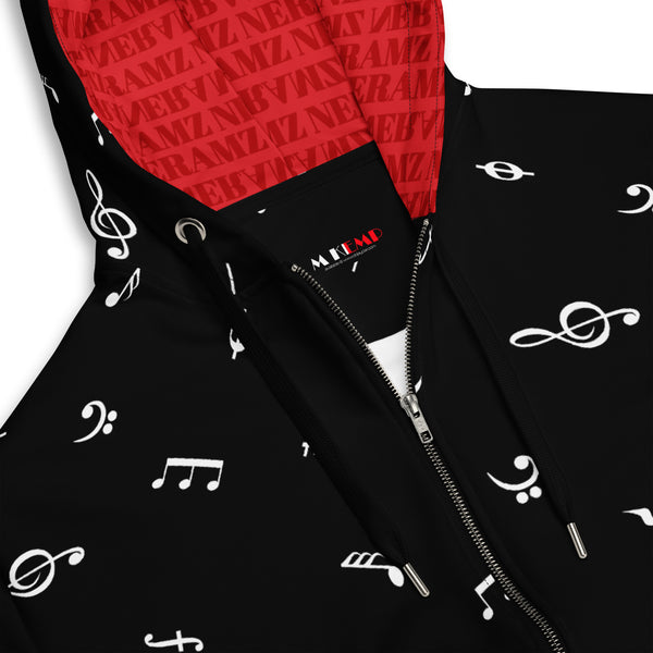 Mz Nera Noteworthy Unisex zip hoodie