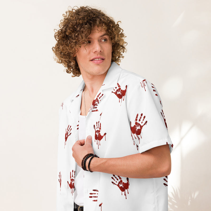 Hand Print Unisex button shirt - Objet D'Art