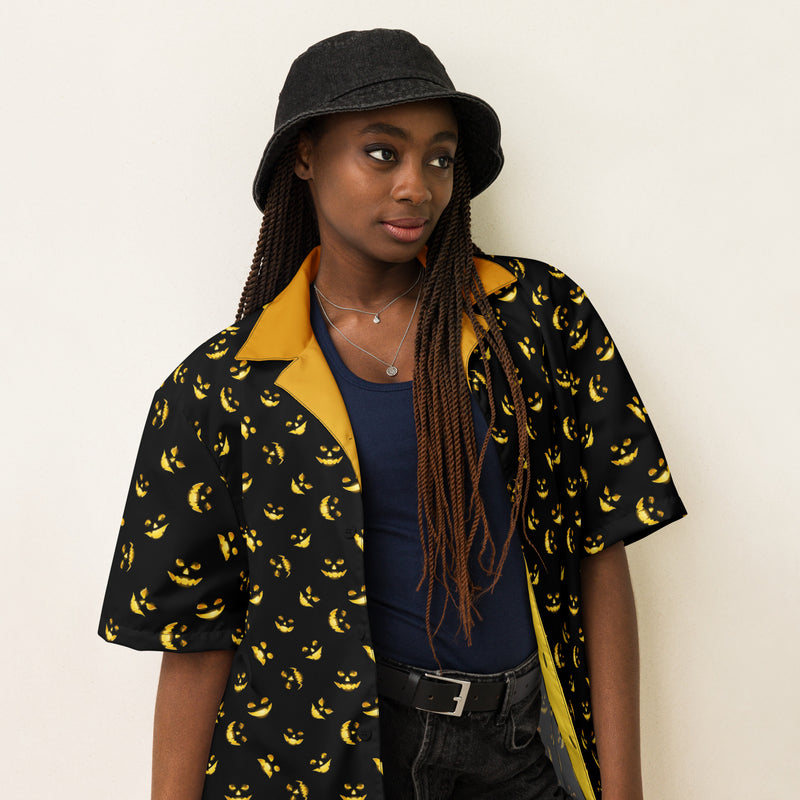 Jack O' Lantern Glow Unisex button shirt - Objet D'Art