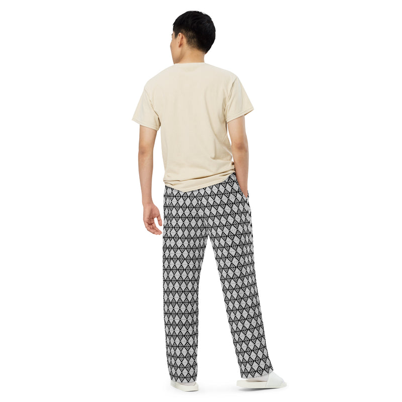 All-over print unisex wide-leg pants - Objet D'Art
