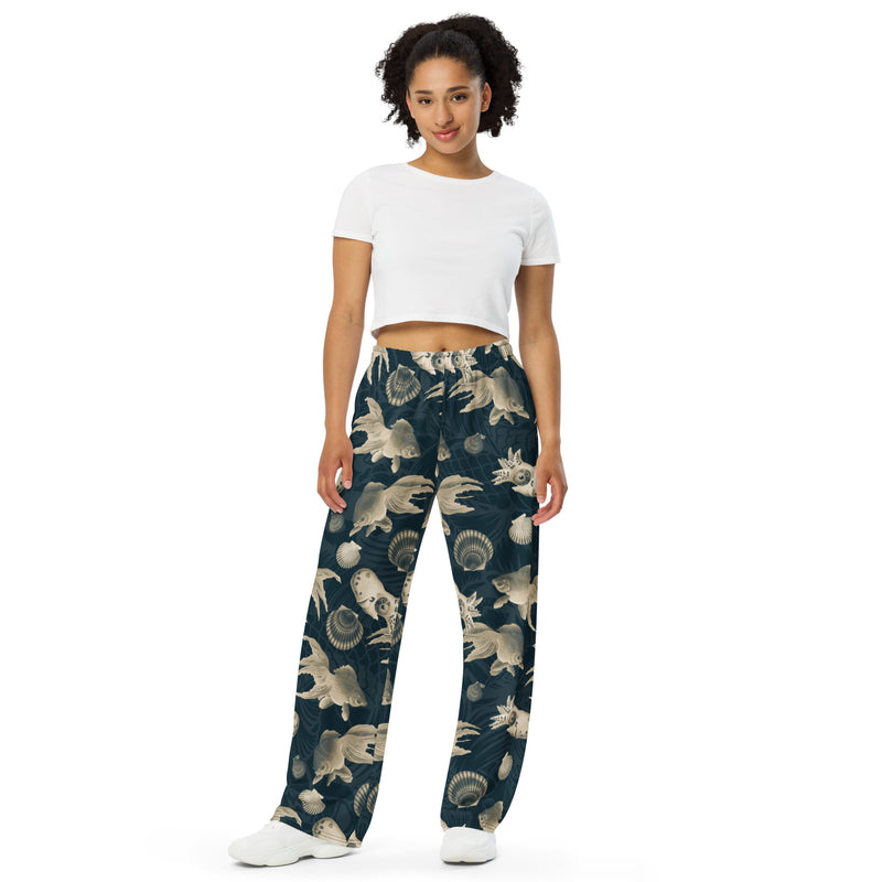 All-over print unisex wide-leg pants - Objet D'Art