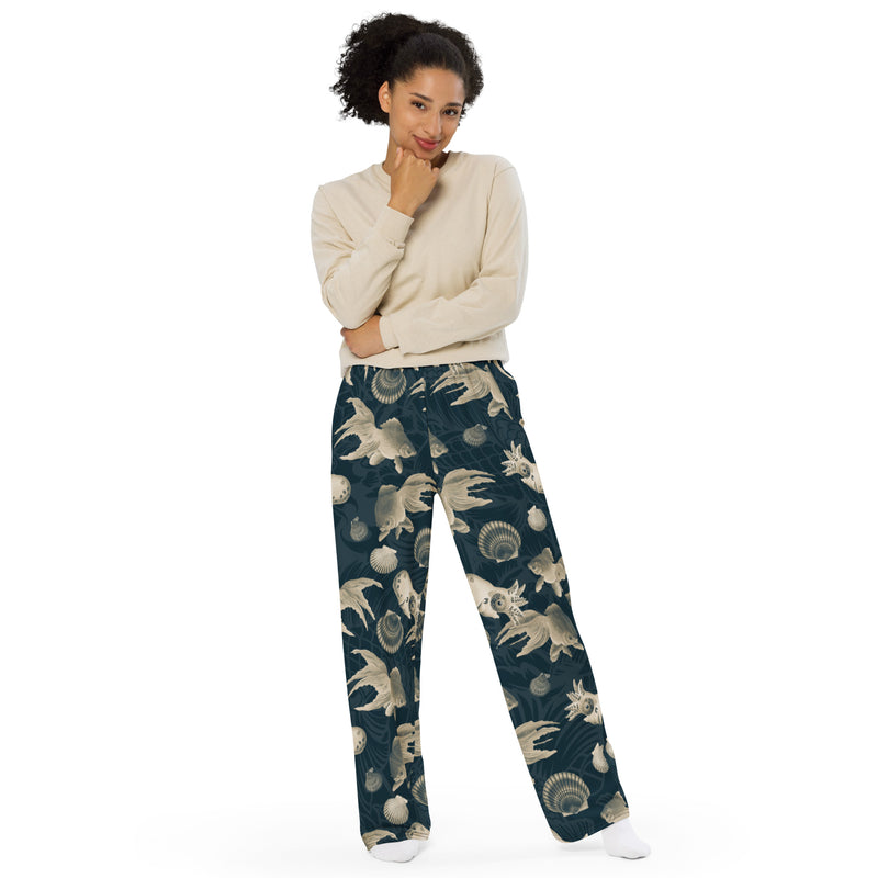 All-over print unisex wide-leg pants - Objet D'Art
