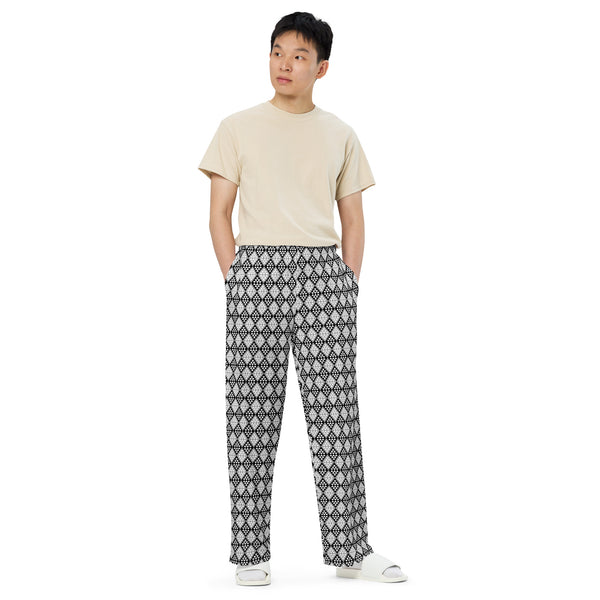 All-over print unisex wide-leg pants - Objet D'Art