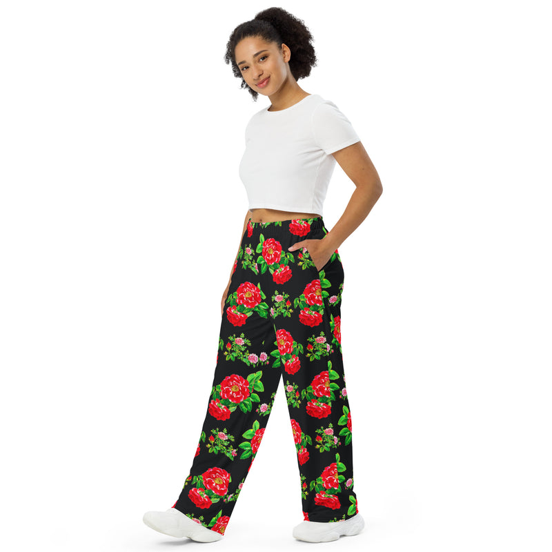 All-over print unisex wide-leg pants - Objet D'Art