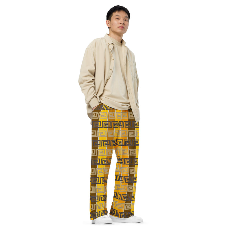All-over print unisex wide-leg pants - Objet D'Art