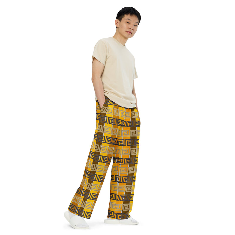 All-over print unisex wide-leg pants - Objet D'Art