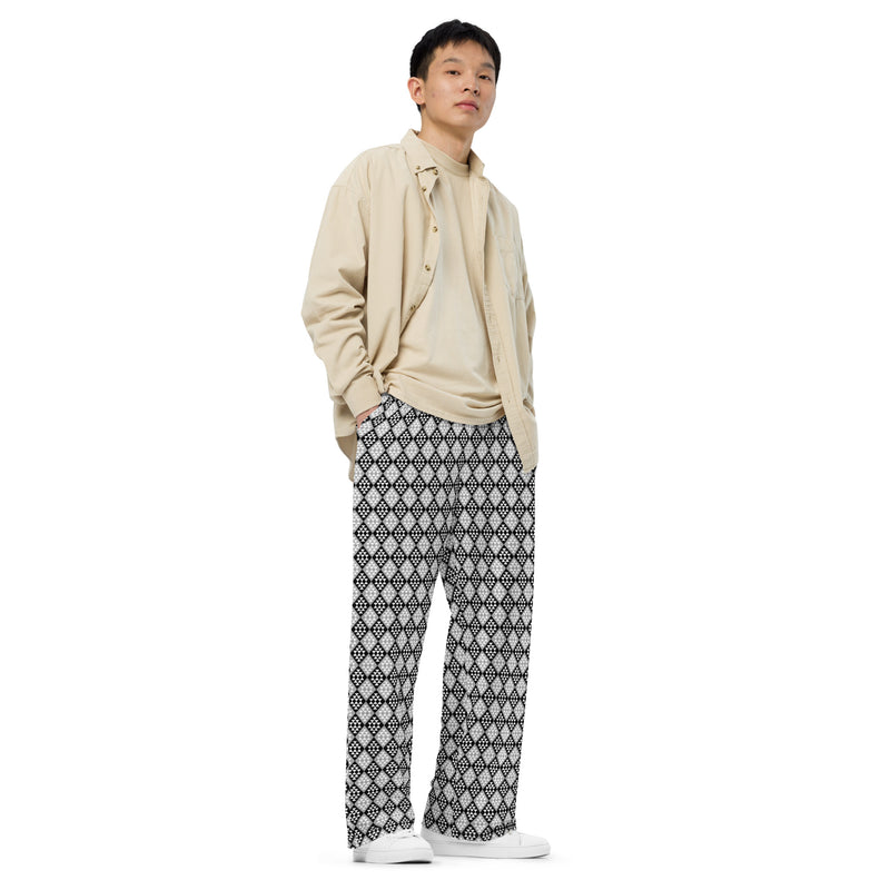 All-over print unisex wide-leg pants - Objet D'Art