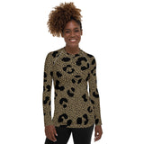 Leopard Print Women's Rash Guard - Objet D'Art