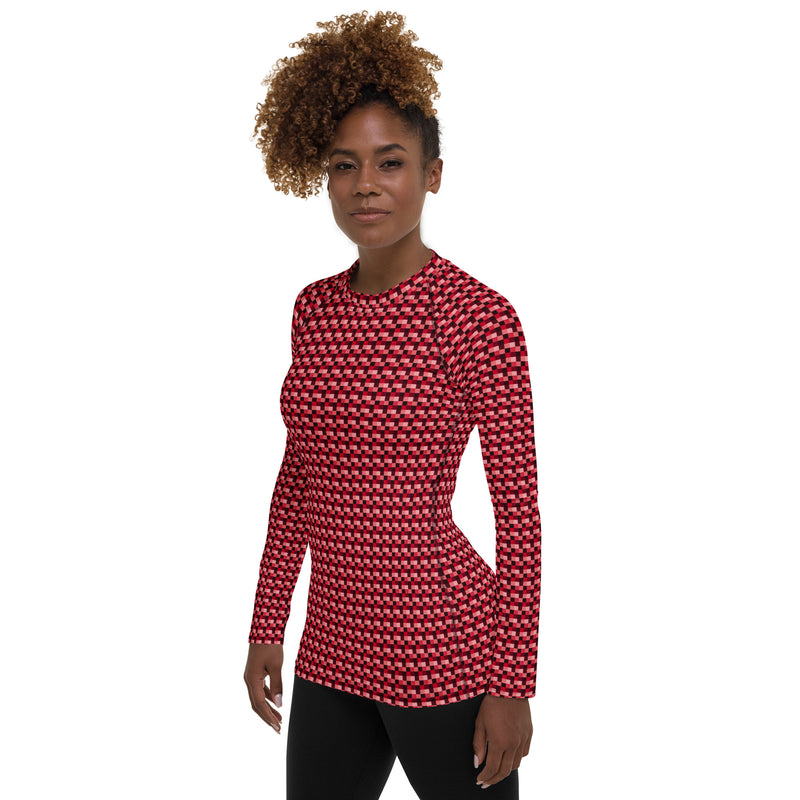 Raspberry Matrix Women's Rash Guard - Objet D'Art