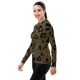 Leopard Print Women's Rash Guard - Objet D'Art