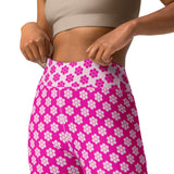 Fuchsia Petals Yoga Leggings - Objet D'Art