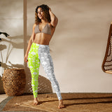 Neon green & Gray Skull Print Yoga Leggings - Objet D'Art