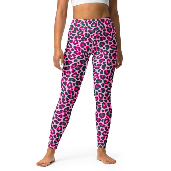 Fuchsia Leopard Print Yoga Leggings - Objet D'Art