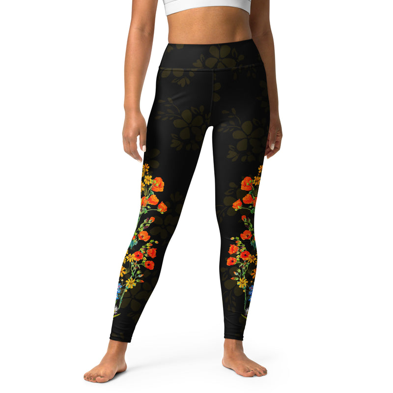 Floral Seams Yoga Leggings - Objet D'Art