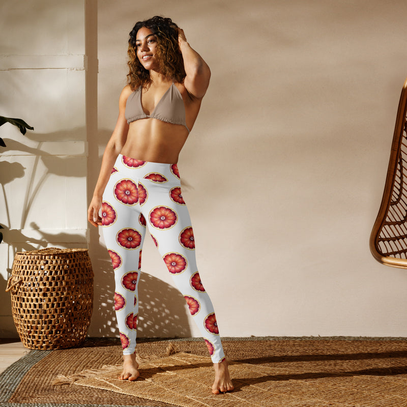 Grapefruit Wheels Yoga Leggings