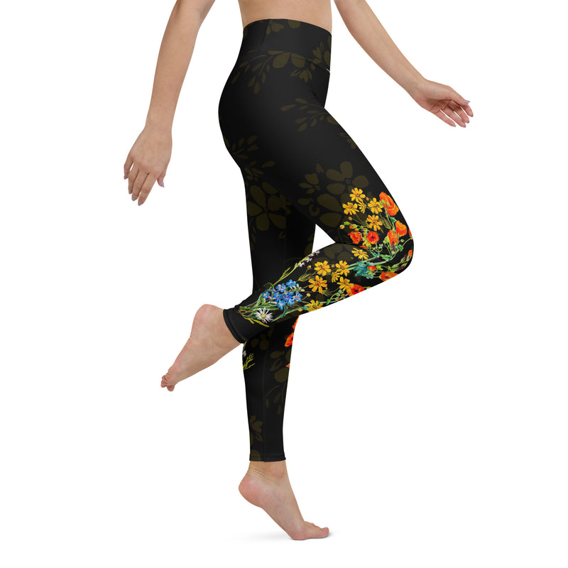 Floral Seams Yoga Leggings - Objet D'Art