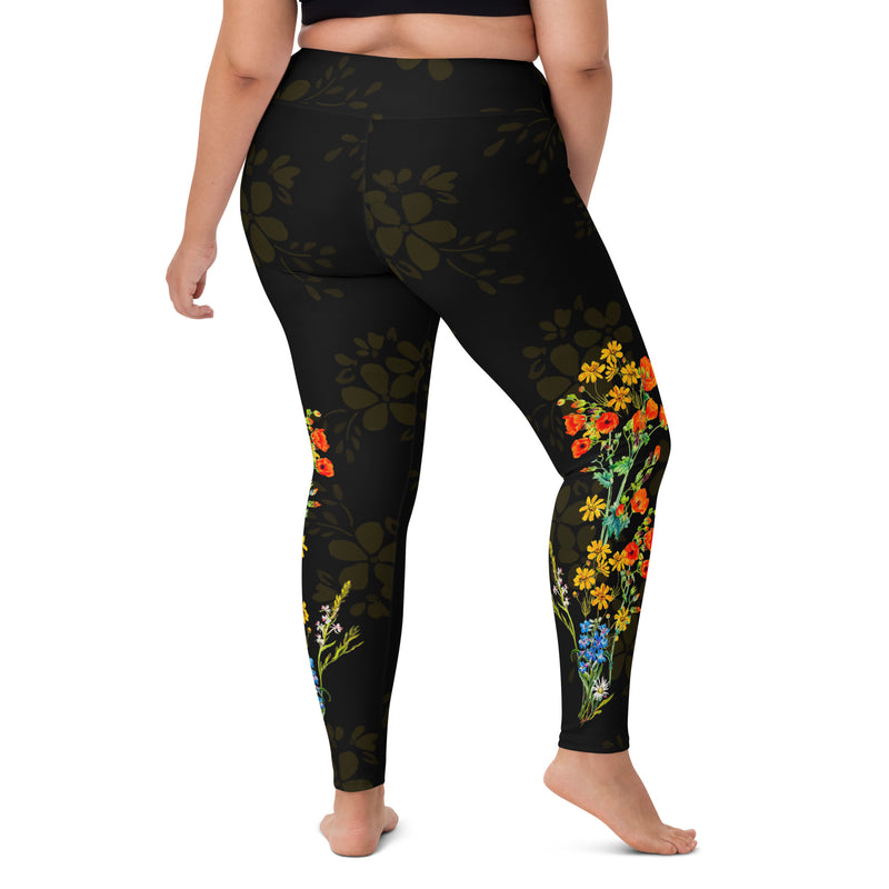 Floral Seams Yoga Leggings - Objet D'Art