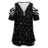 Women&#039;s Off Shoulder Zip V-Neck Tunic BE zip off shoulder top