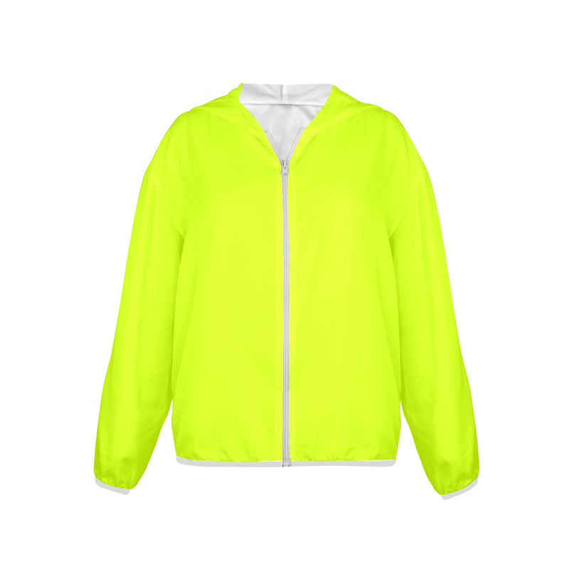 NEON GREEN hat Women's Lightweight Sun Protection Hoodie (Model H62)