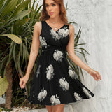 V-Neck Sleeveless Dress (NZ022)  Frocks