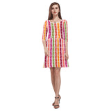 lifesaver colored print Tethys Half-Sleeve Skater Dress(Model D20)
