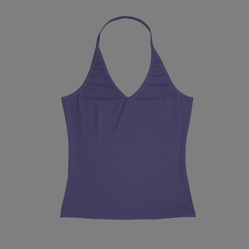 aviary purple Women's V-Neck Halter Top (Model T83)
