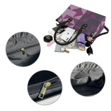 two tone puzzle purple PU Leather Handbag-Small (Model 1747)
