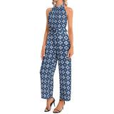 Halter Neck Buckle Belted Jumpsuit
