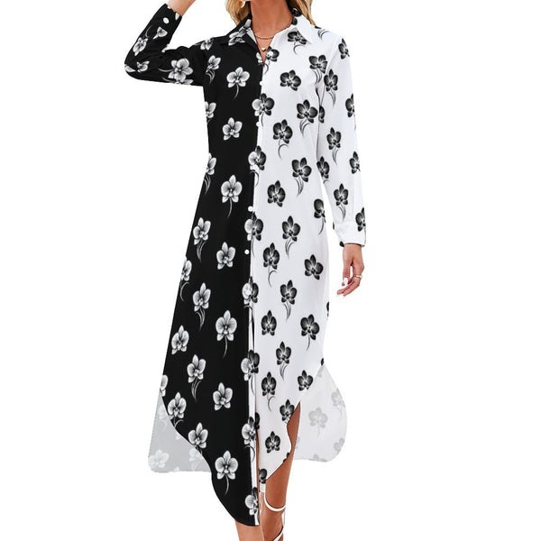 Button-Up Long Sleeve Shirt Dress Long sleeved shirt dress