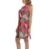 Tie Back Halter Neck Flared Dress