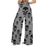 skull and bones print 30Z Women's Wide Leg Lounge Pants (Model L77)