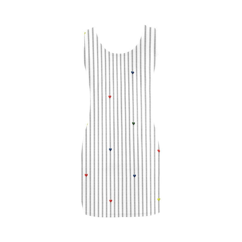 heart accent stripe accent print Medea Vest Dress (Model D06)